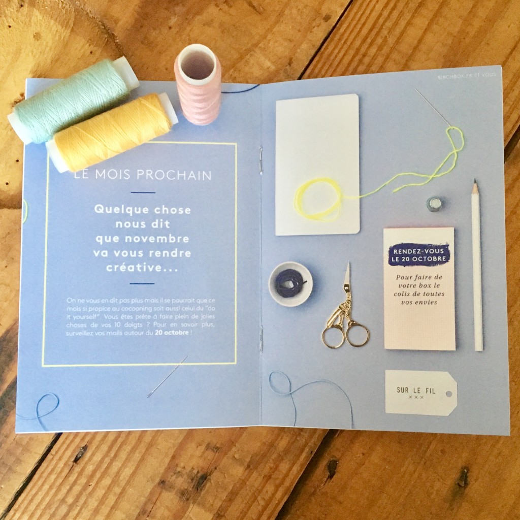 birchbox novembre 2016 - Sur le fil