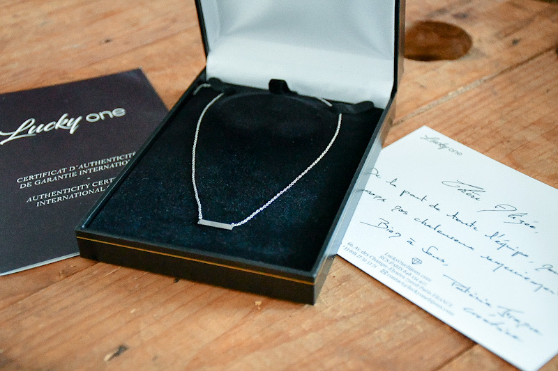Ecrin et certificat d'authenticité Lucky One Bijoux